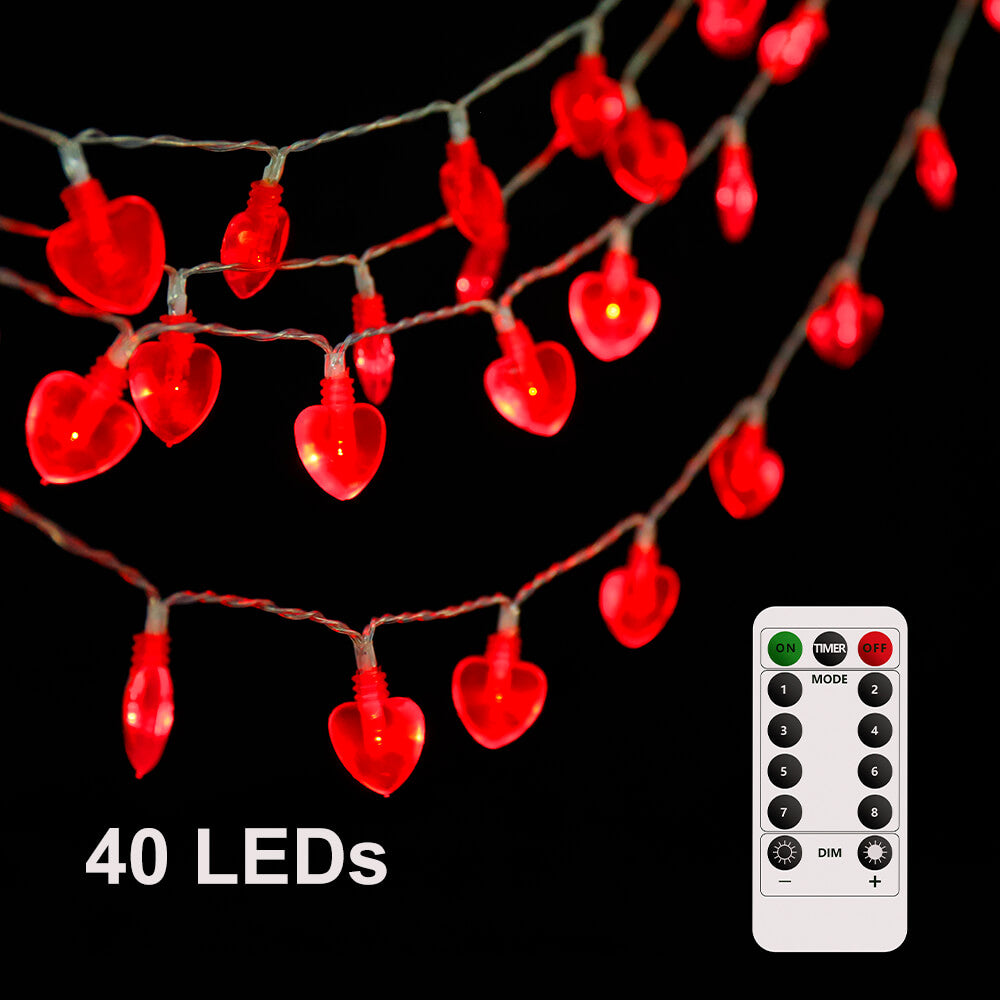 Romantic Fairy Lights - Heart-Shaped 13FT 40 LED String | Smart Glow Connect