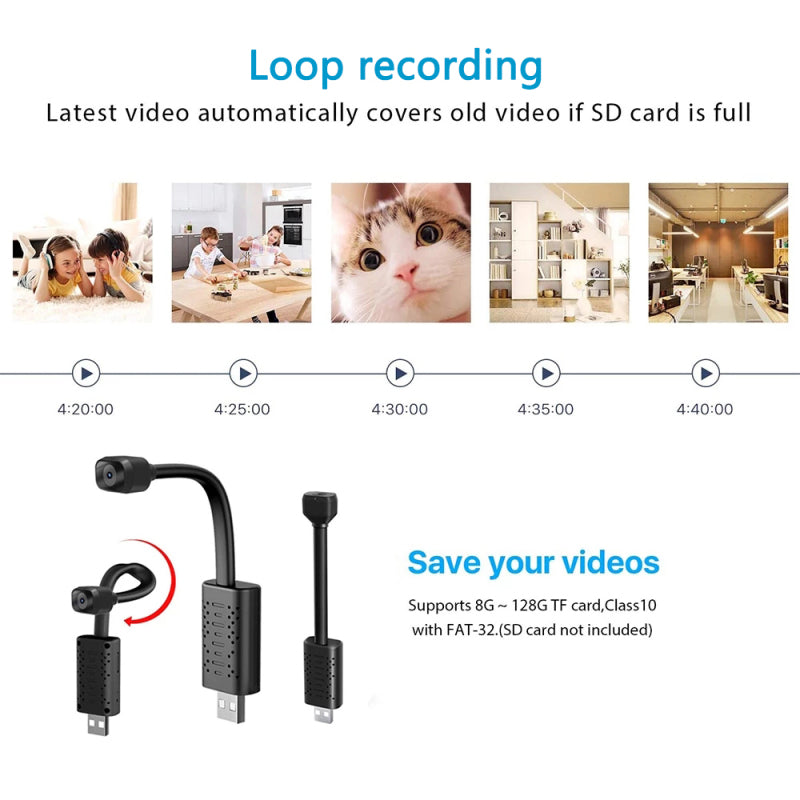 USB WiFi Camera - 1080P HD Night Vision Motion Detection | Smart Glow Connect
