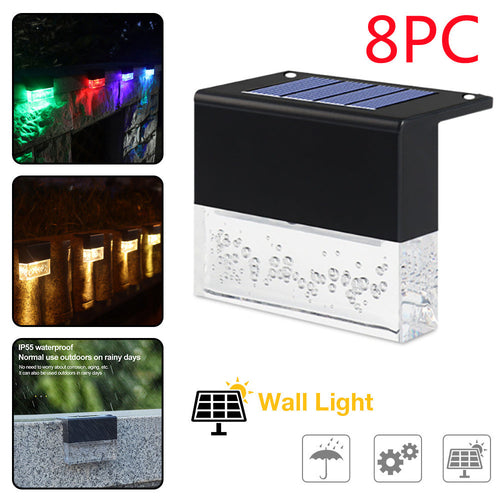 Solar wall light with colorful LED lights and waterproof features. Outdoor Solar Lights - Pathway and Stair Lighting | Smart Glow Connect