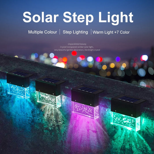 Waterproof RGB Solar Step Lights - Outdoor Pathway Lighting | Smart Glow Connect