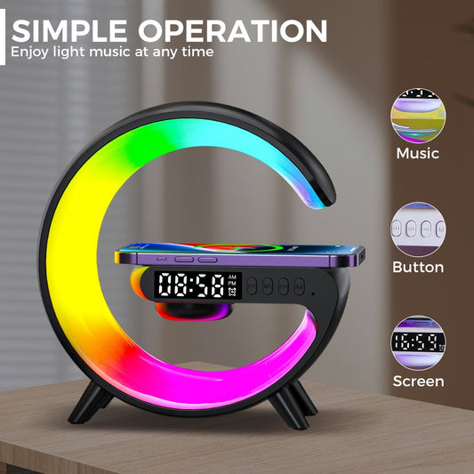 3-in-1 Smart Lamp with Wireless Charger and Bluetooth Speaker | Smart Glow Connect