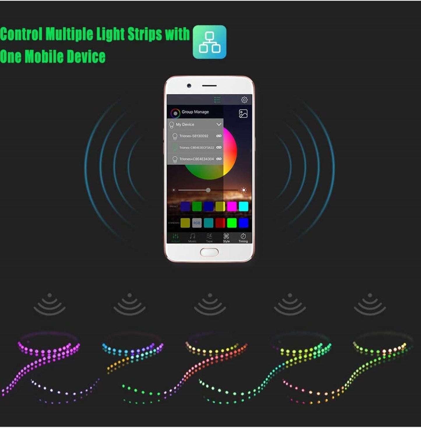 RGB TV Backlight - Bluetooth Controlled LED Strip | Smart Glow Connect