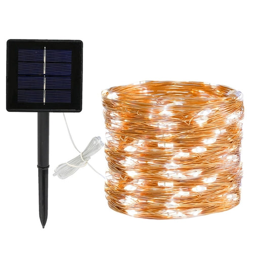 Solar Copper Wire String Lights - 22M Remote Control Outdoor Decorative | Smart Glow Connect