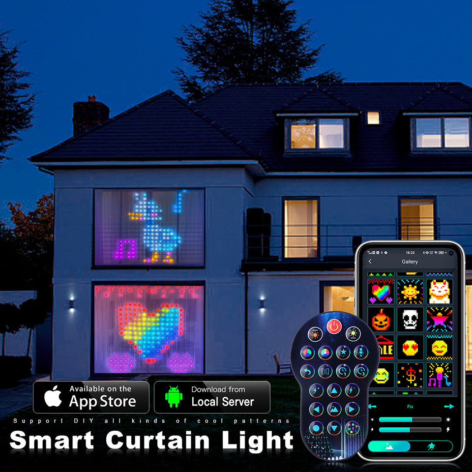 Bluetooth Curtain Lights - Smart RGB LED Christmas String | Smart Glow Connect