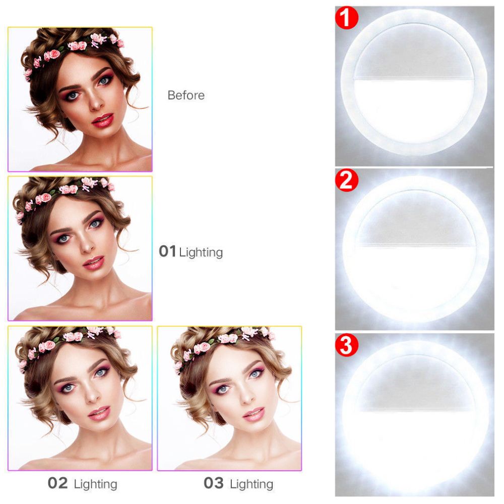 Portable LED Ring Light - Mobile Phone Clip Attachment | Smart Glow Connect