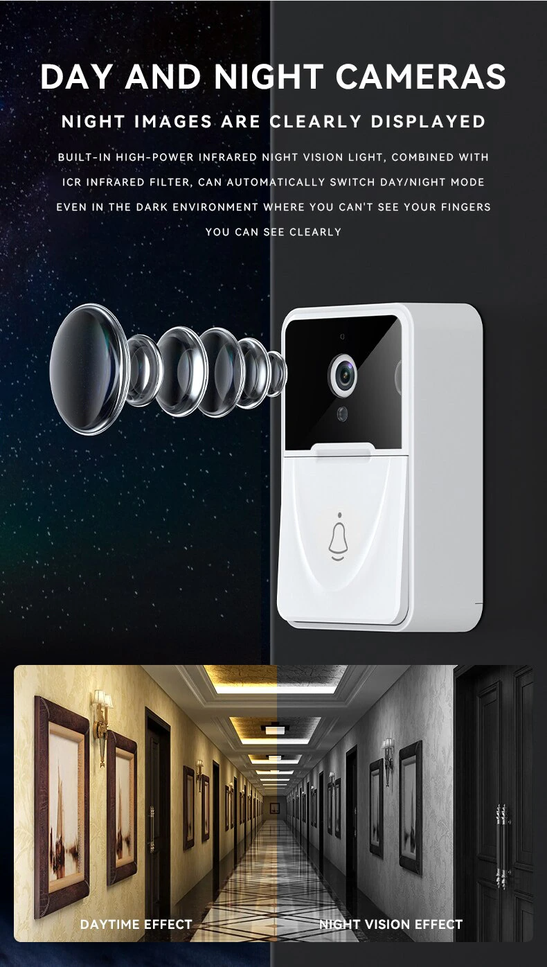 Wireless WiFi Smart Doorbell - Video Intercom Camera with Chime | Smart Glow Connect