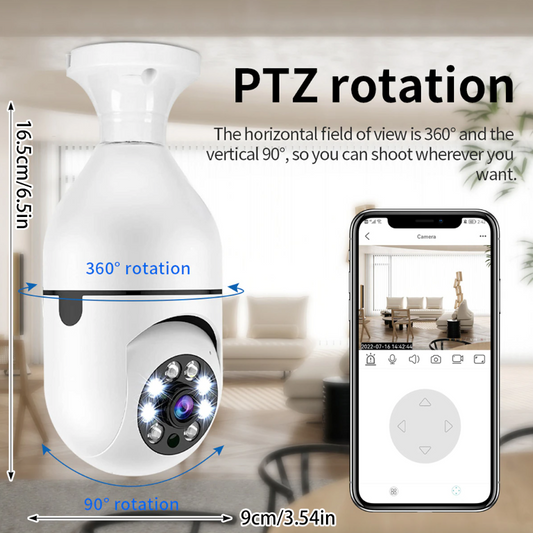 360 Degree Camera Bulb - 1080P WiFi Night Vision E27 | Smart Glow Connect