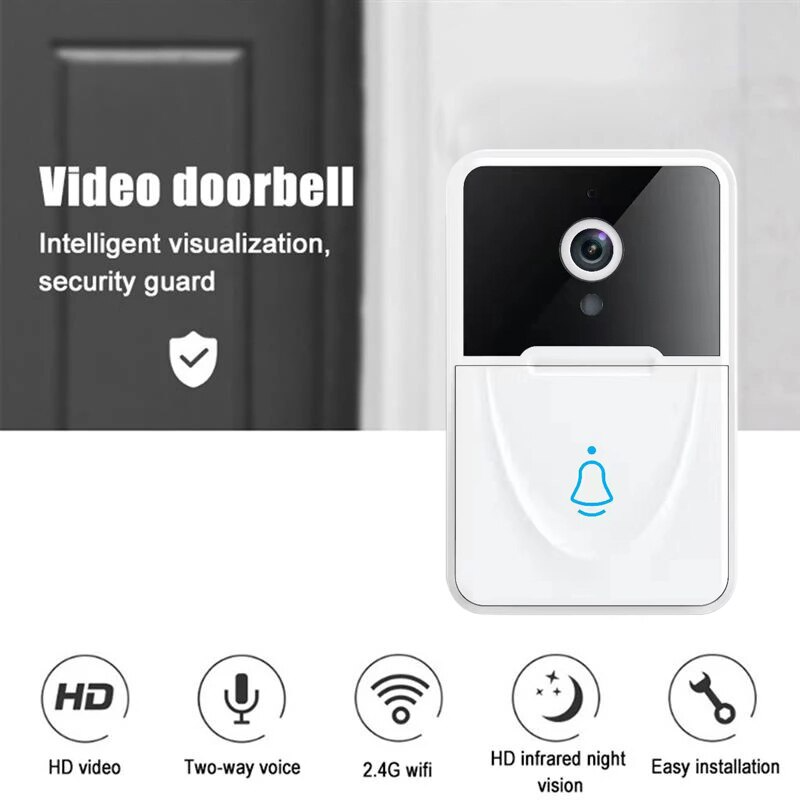 Wireless WiFi Smart Doorbell - Video Intercom Camera with Chime | Smart Glow Connect