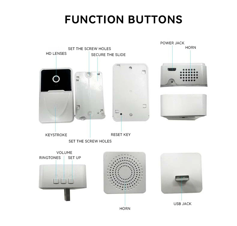 Wireless WiFi Smart Doorbell - Video Intercom Camera with Chime | Smart Glow Connect