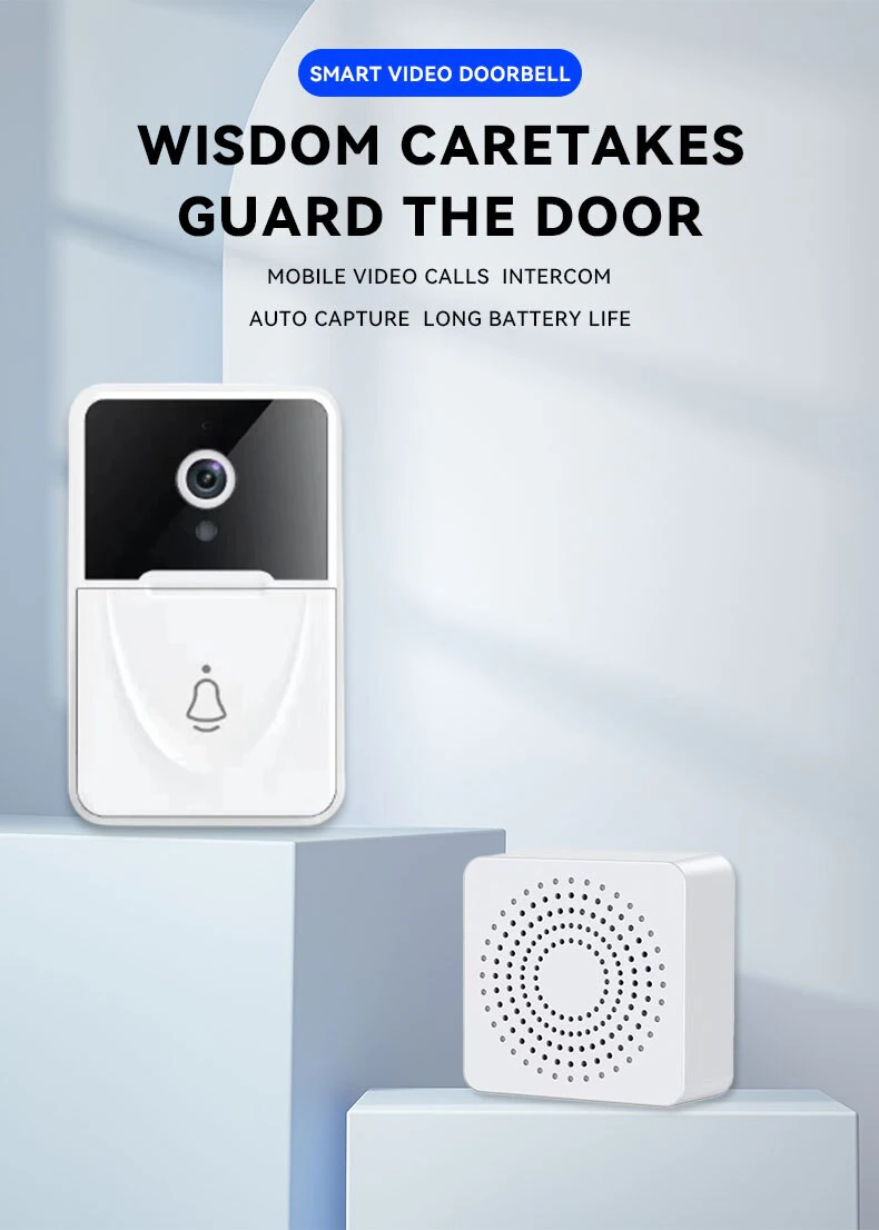 Wireless WiFi Smart Doorbell - Video Intercom Camera with Chime | Smart Glow Connect