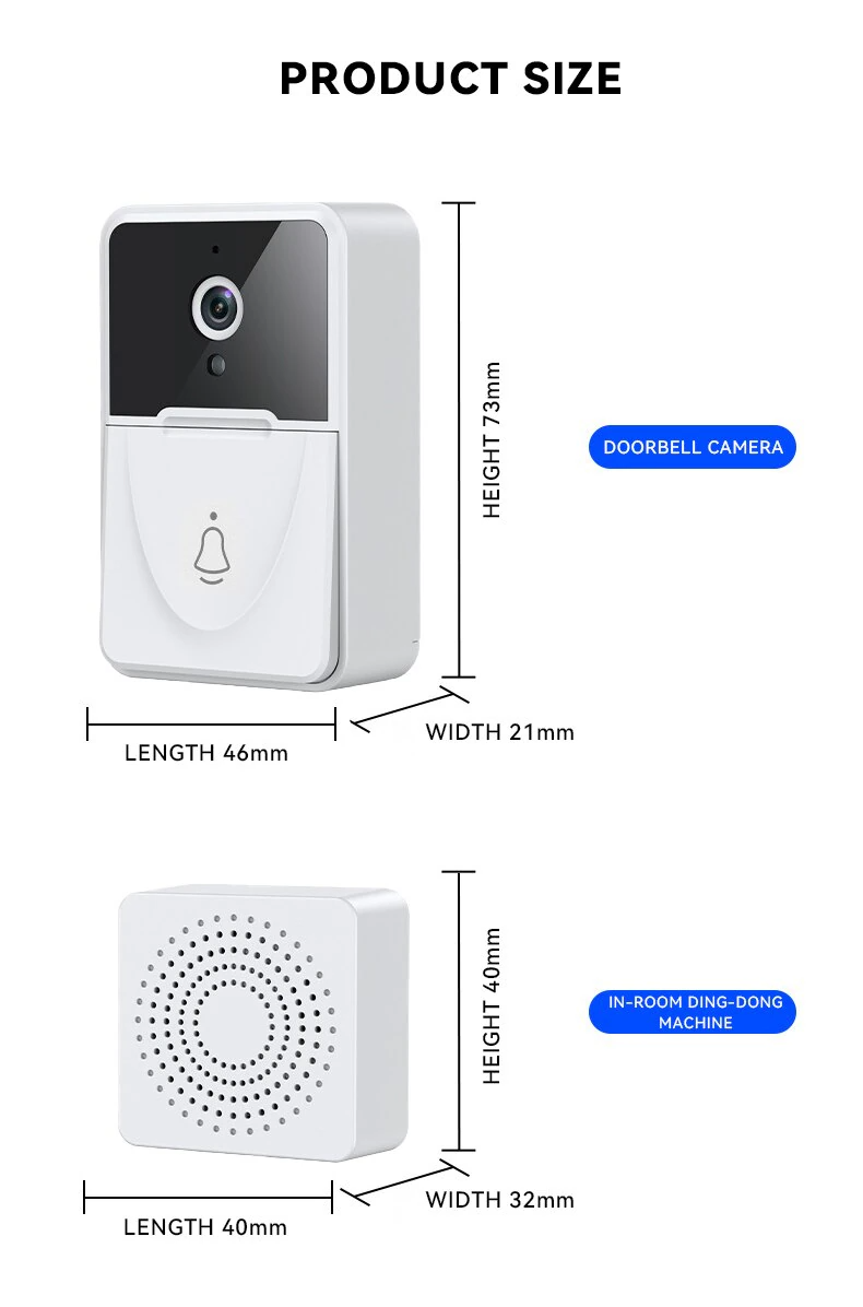 Wireless WiFi Smart Doorbell - Video Intercom Camera with Chime | Smart Glow Connect