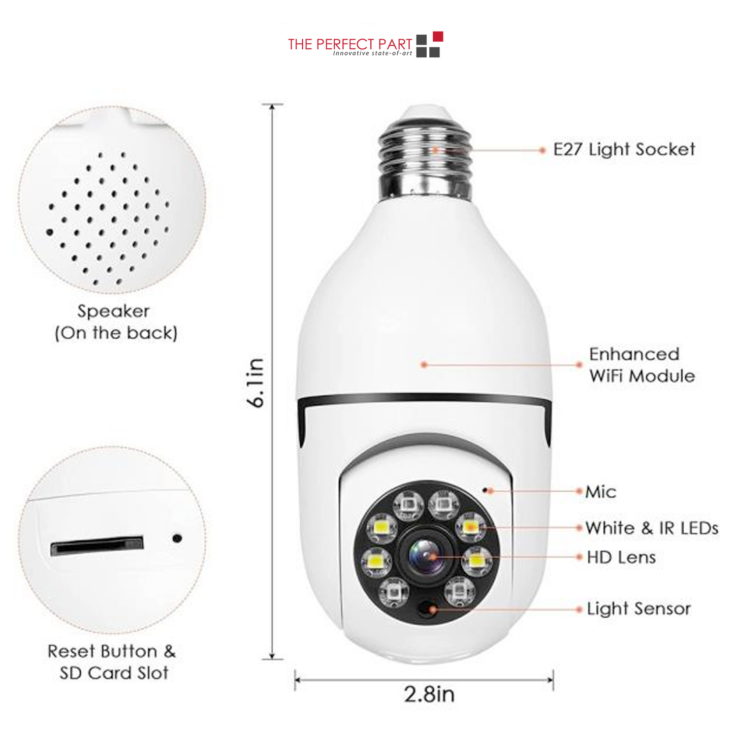 1080P Bulb Camera - 360° WiFi Security Night Vision | Smart Glow Connect