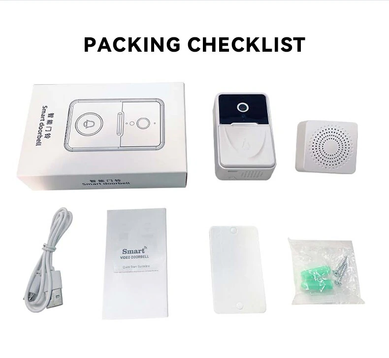 Wireless WiFi Smart Doorbell - Video Intercom Camera with Chime | Smart Glow Connect