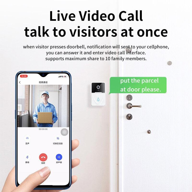 Smart Wireless Doorbell - WiFi Video Intercom Camera | Smart Glow Connect