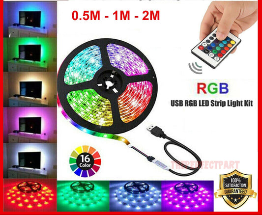 RGB LED Strip Lights - USB Powered TV Backlight 5050 | Smart Glow Connect
