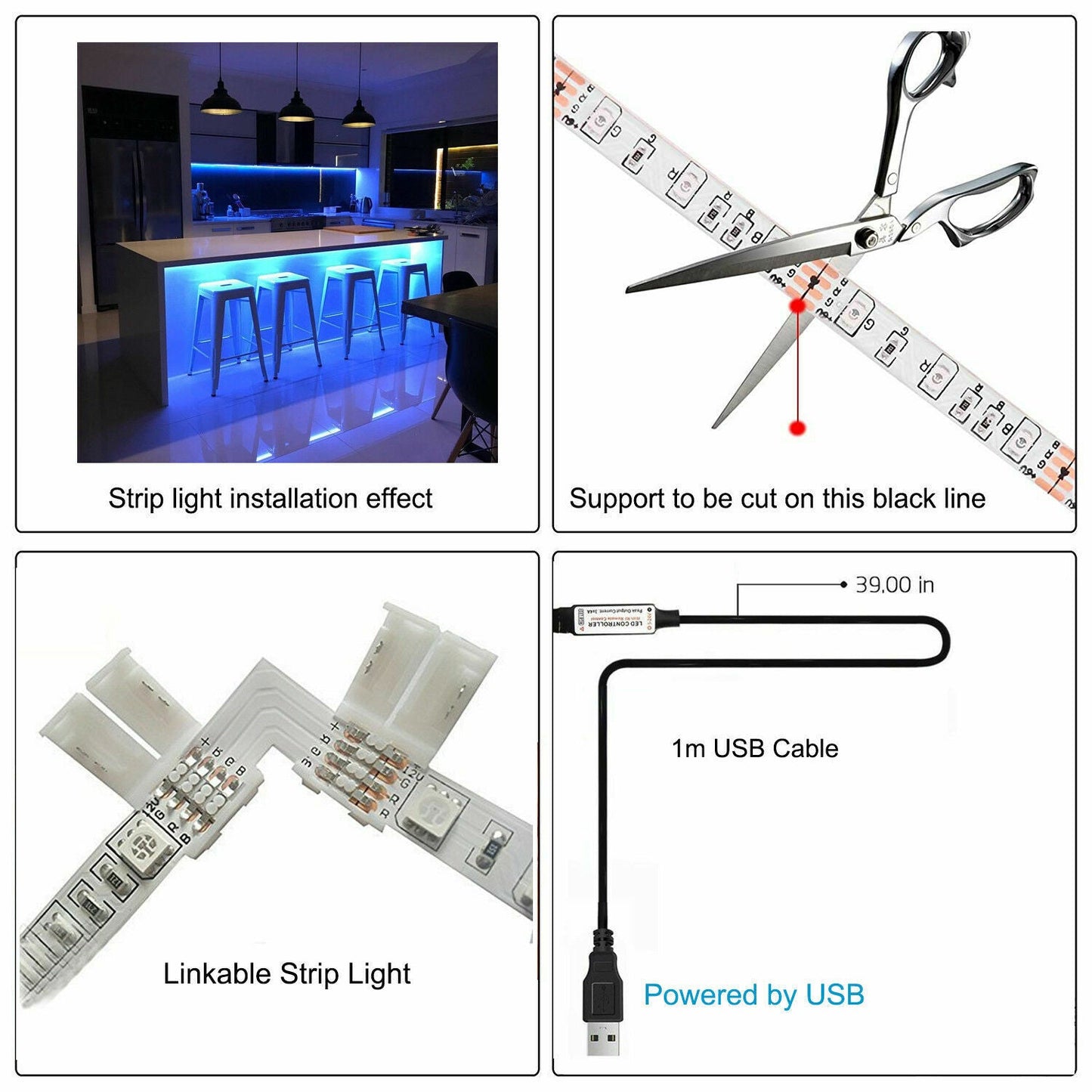 5050 RGB LED Strip - TV Backlight Color Display | Smart Glow Connect