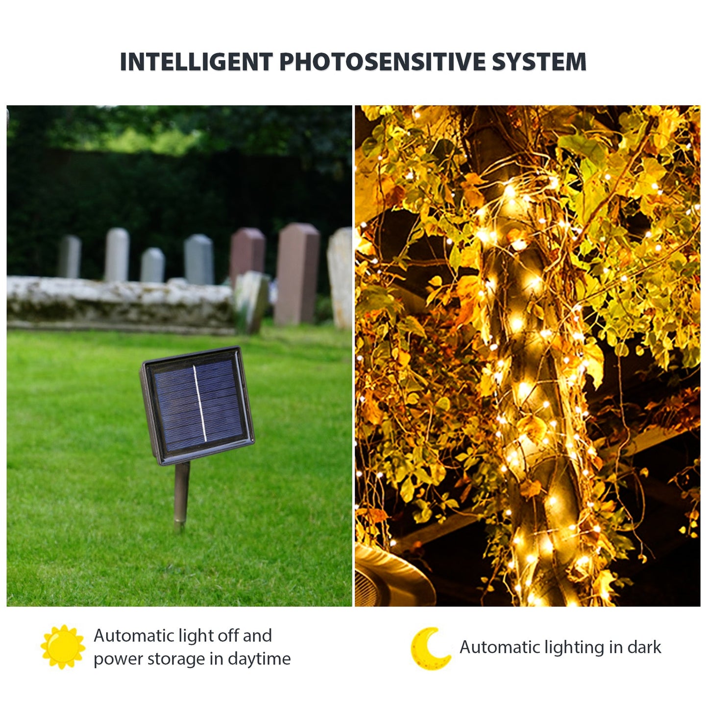 Solar Copper Wire String Lights - 22M Remote Control Outdoor Decorative | Smart Glow Connect