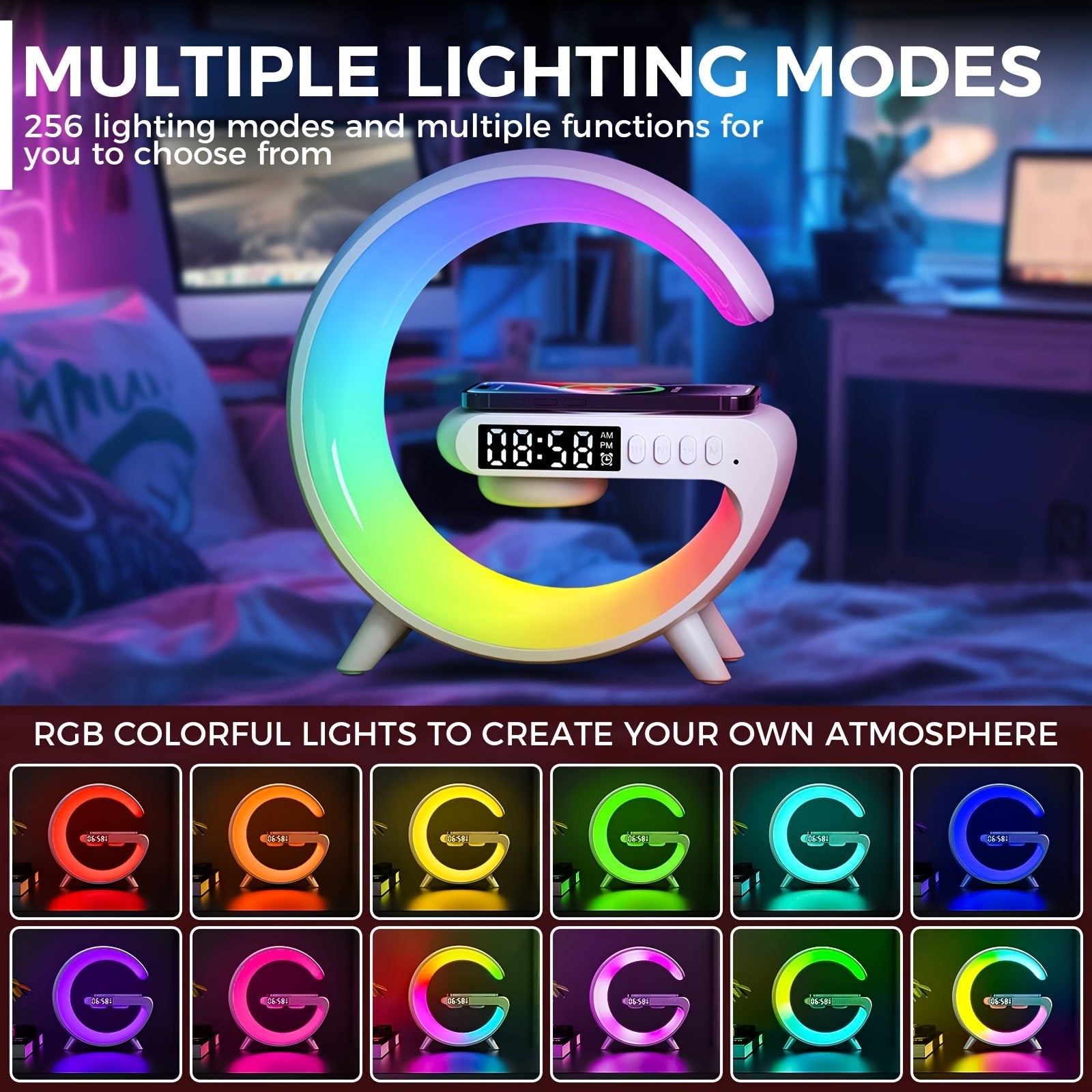 Smart Lamp Wireless Charger - USB Powered Bedside Light | Smart Glow Connect