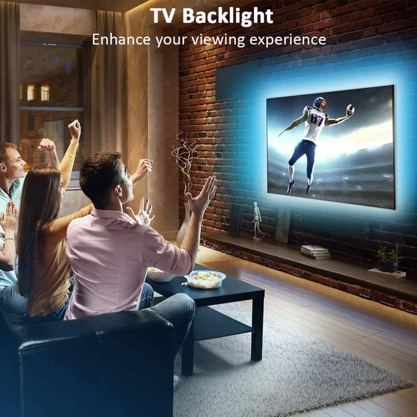RGB TV LED Backlight Strip USB Powered, 24in-60in,Bluetooth APP | Smart Glow Connect