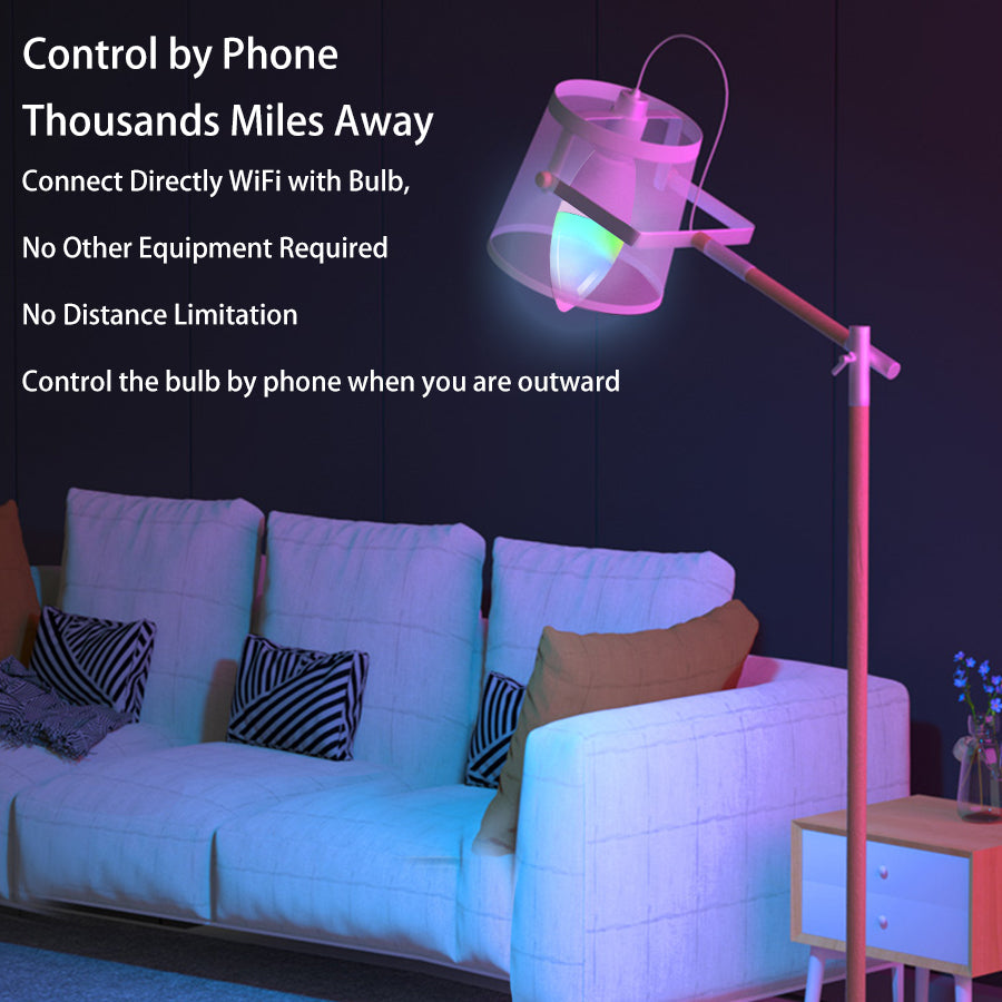  WiFi Smart Bulb E14 - RGB Color Changing LED Light | Smart Glow Connect