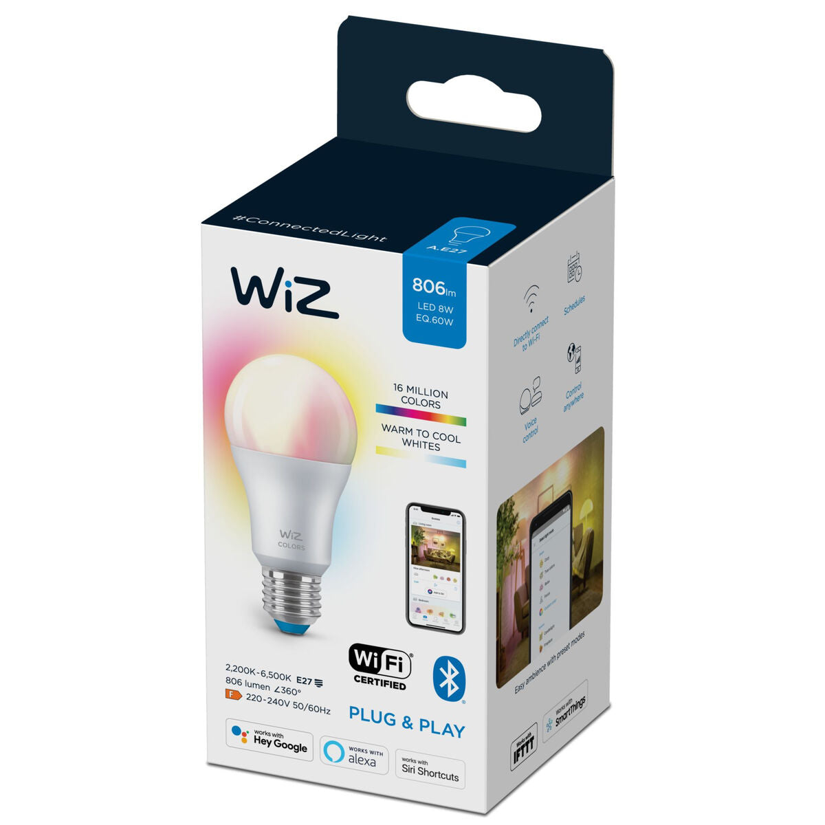Wiz Smart Bulb - Philips A60 WiFi LED E27 Light | Smart Glow Connect