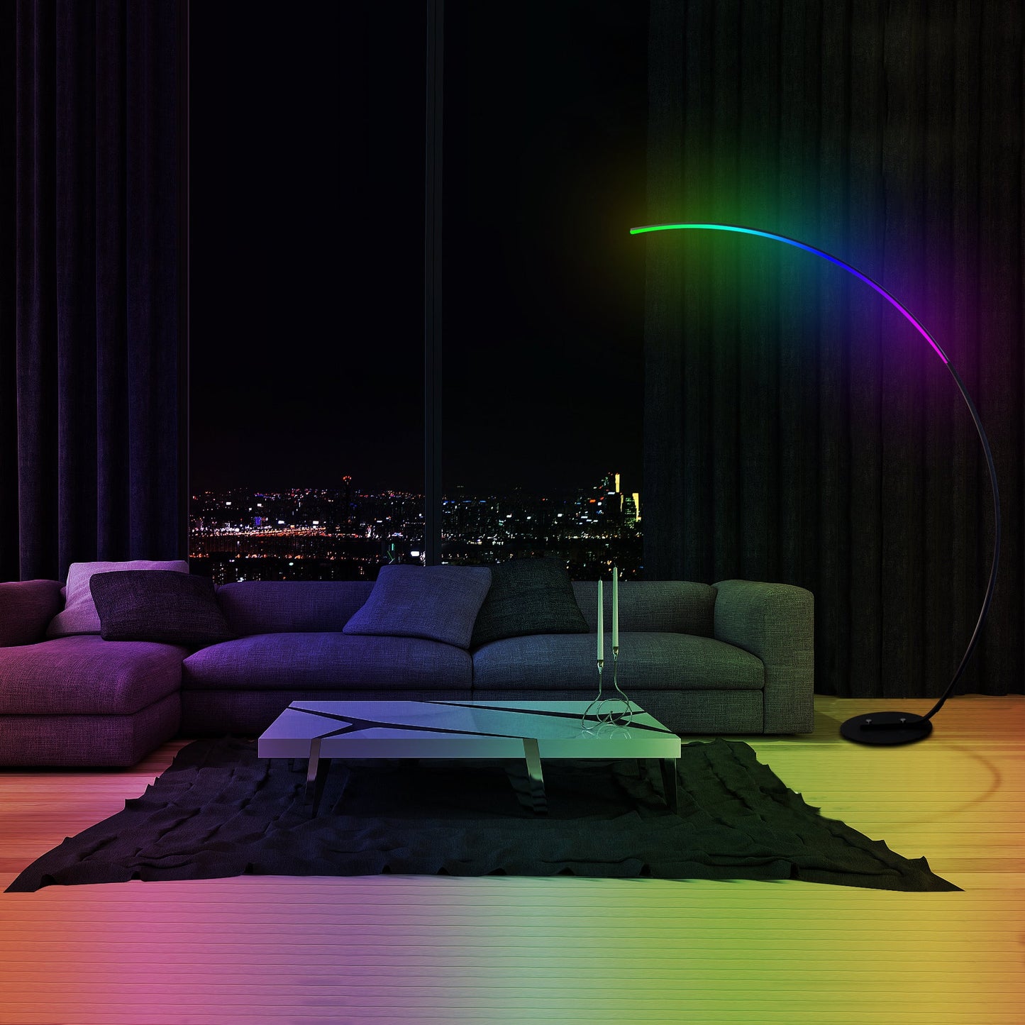  Floor Lamp Curve - RGBW Modern 16M Colors Music Sync | Smart Glow Connect