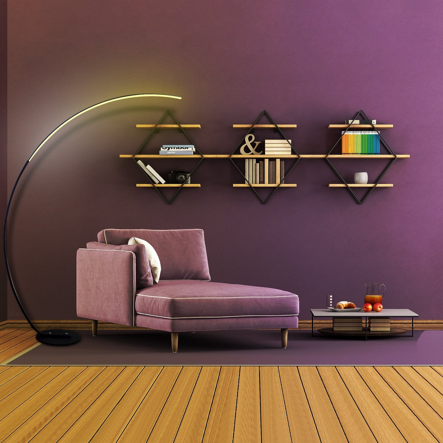  Curve RGBW Lamp - Modern Floor 16M Colors Music Sync | Smart Glow Connect