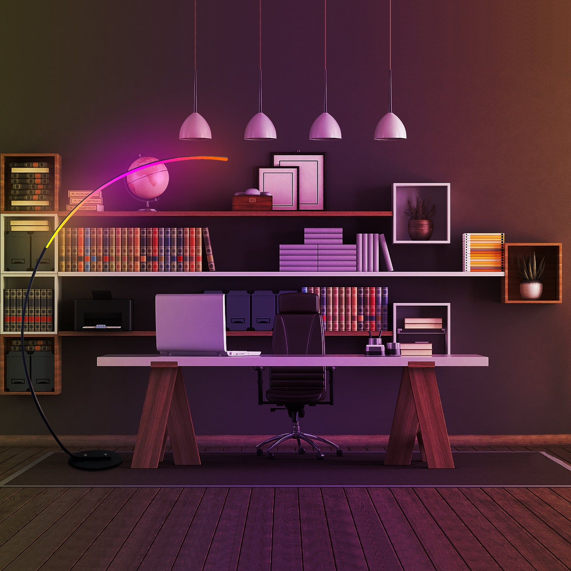 RGBW Music Lamp - Modern Curve Floor 16M Colors Sync | Smart Glow Connect