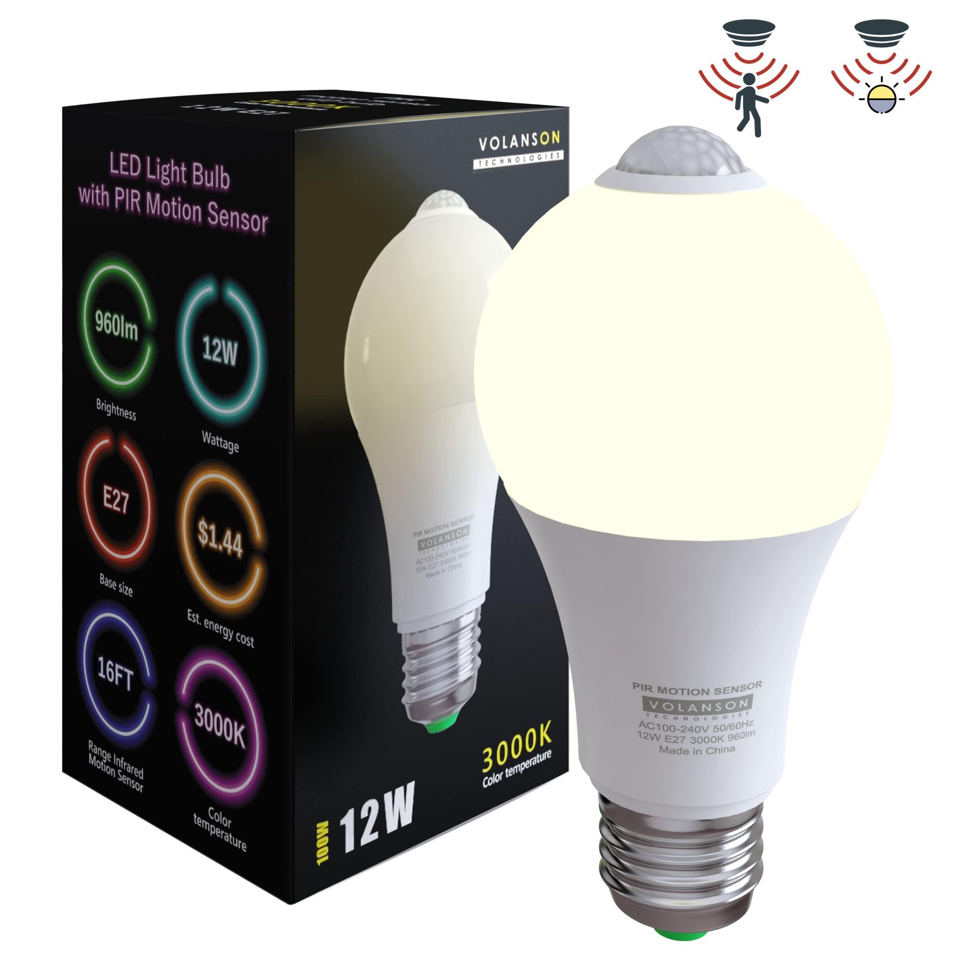  Smart Motion Sensor LED Bulb - Dusk to Dawn Auto Detection | Smart Glow Connect