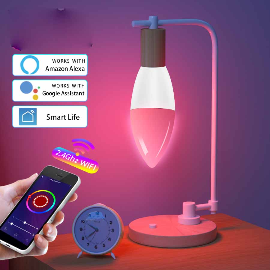 Smart WiFi LED Bulb E14 - RGB Color Changing Dimmable | Smart Glow Connect