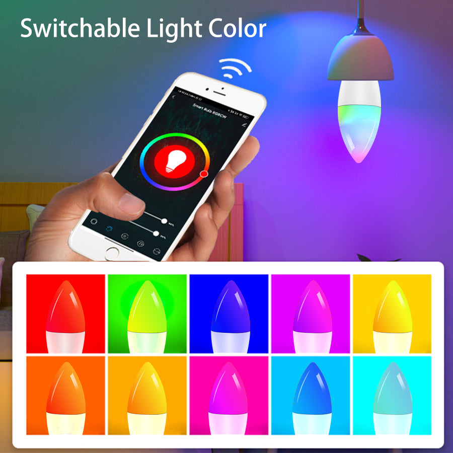 E14 Voice Control Bulb - Smart WiFi RGB LED Light | Smart Glow Connect
