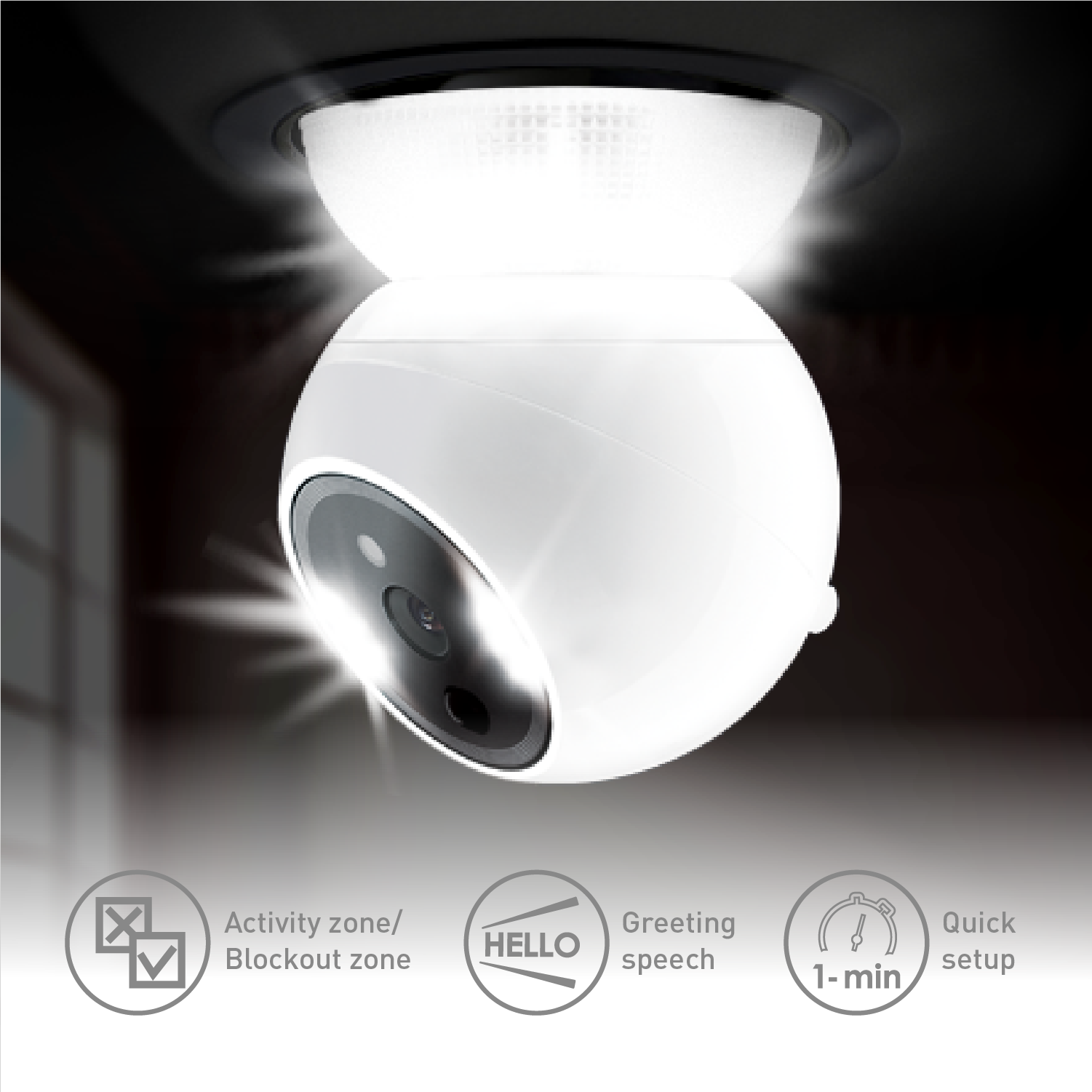 360 Degree Indoor Camera - Zeus Smart AI Night Vision | Smart Glow Connect