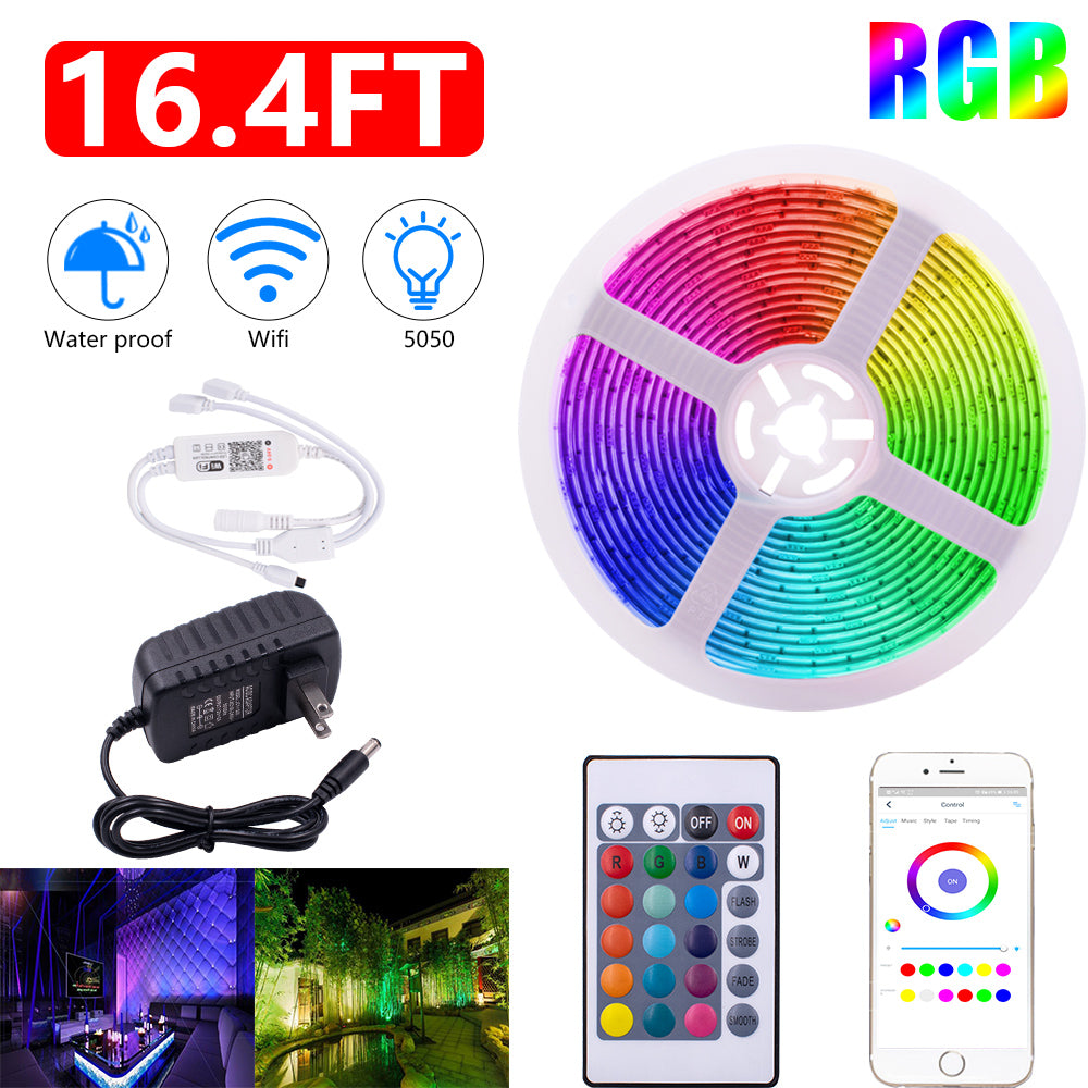 5050 RGB WiFi LED Strip - 10M Remote Control 300 Lights | Smart Glow Connect