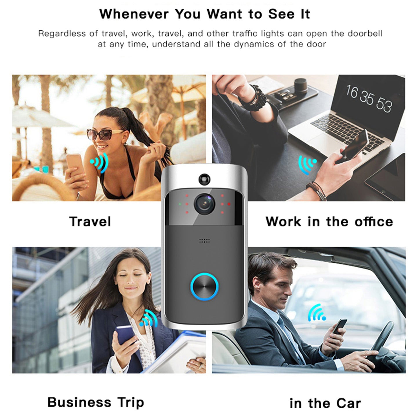Smart WiFi Camera - 720P Doorbell Remote Monitoring | Smart Glow Connect