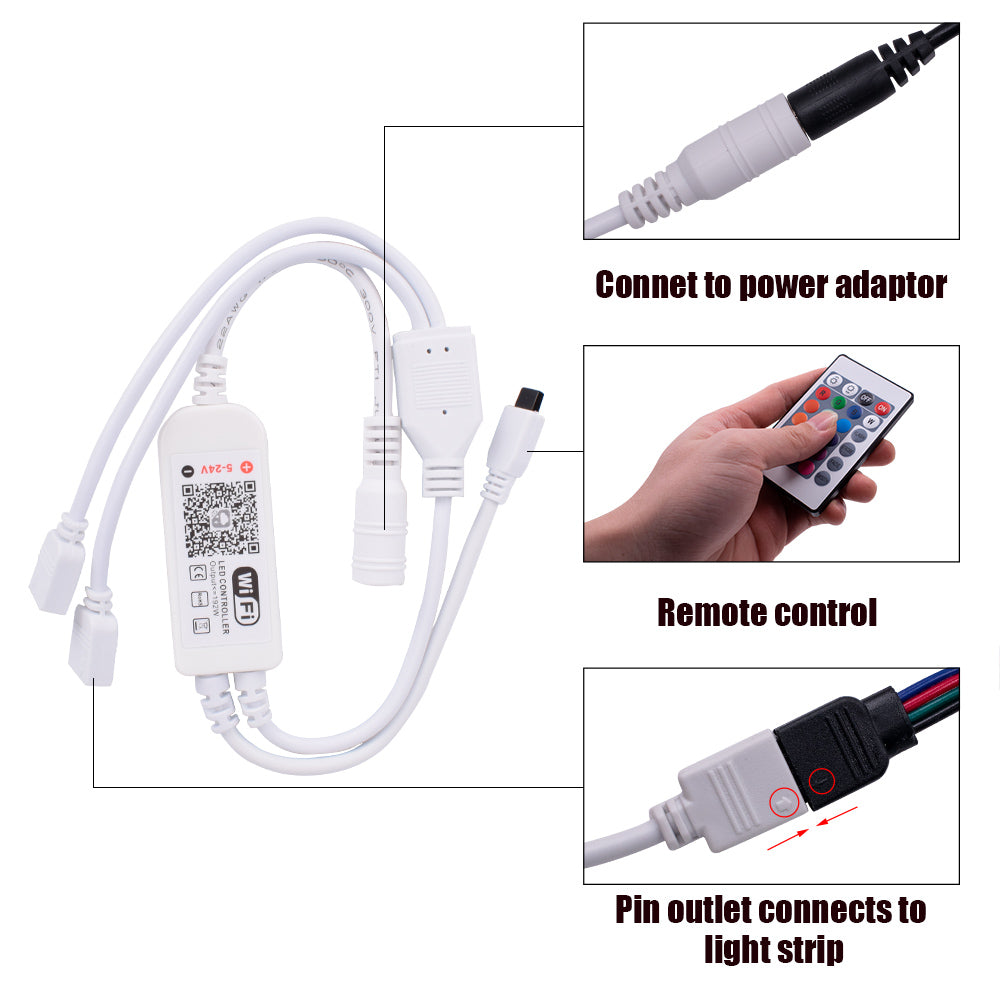  RGB LED Strip 10M - 5050 WiFi Remote Control 300 Lights | Smart Glow Connect