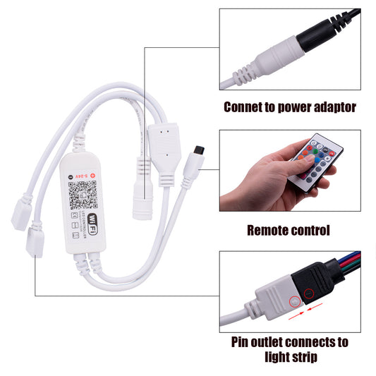  RGB LED Strip 10M - 5050 WiFi Remote Control 300 Lights | Smart Glow Connect