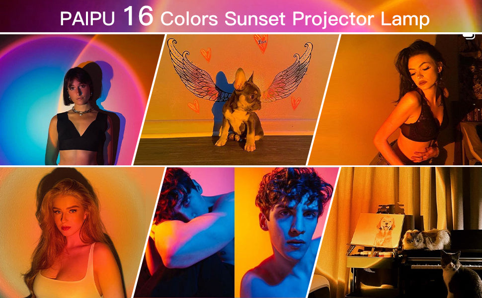 RGB Sunset Lamp - 16 Colors Projection Remote Control | Smart Glow Connect