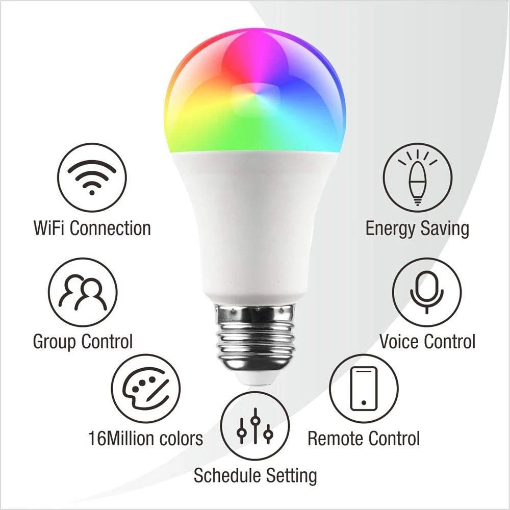  E26 Smart LED Bulb - Voice Control RGB Color Changing | Smart Glow Connect