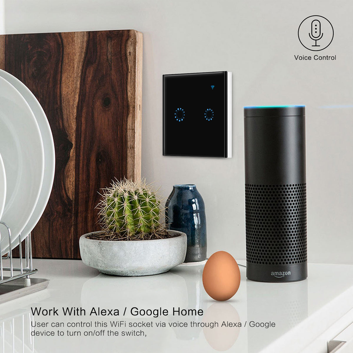 EU Touch Switch - Smart WiFi Light Alexa Google Compatible | Smart Glow Connect