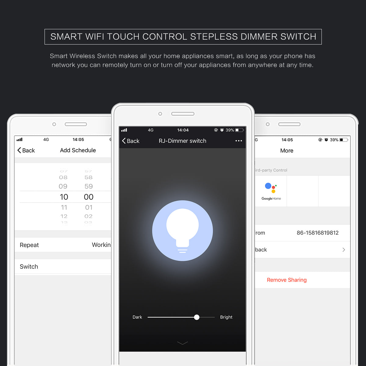 Smart Dimmer Switch - Touch Control WiFi Light | Smart Glow Connect