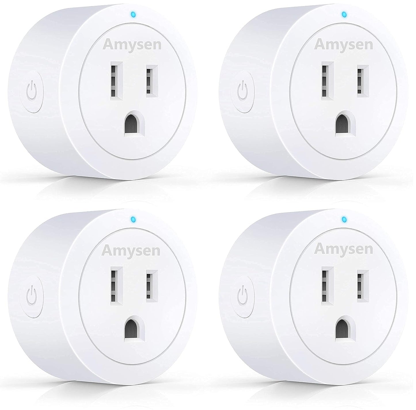 WiFi Smart Plug - Amysen 4-Pack Alexa Compatible Outlets | Smart Glow Connect