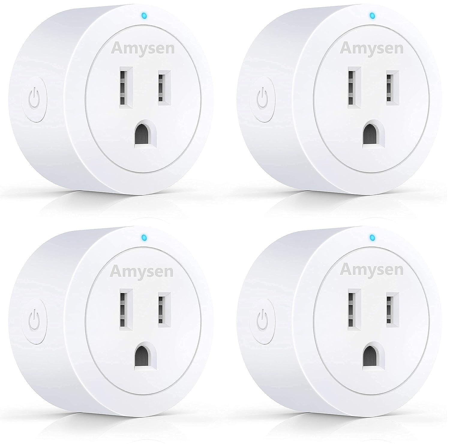 WiFi Smart Plug - Amysen 4-Pack Alexa Compatible Outlets | Smart Glow Connect