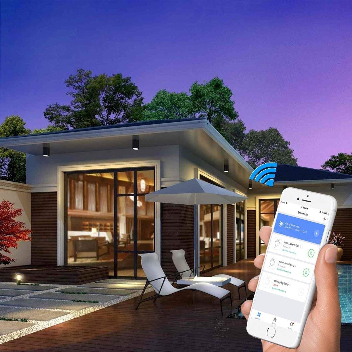  4-Pack Smart Plug - Amysen WiFi Alexa Compatible Outlets | Smart Glow Connect