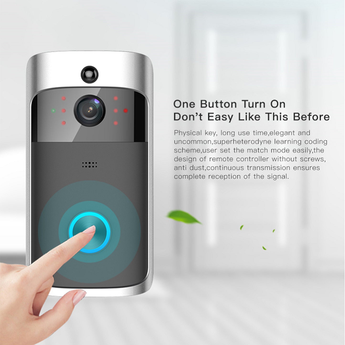  Smart Doorbell Camera - 720P WiFi Remote Night Vision | Smart Glow Connect