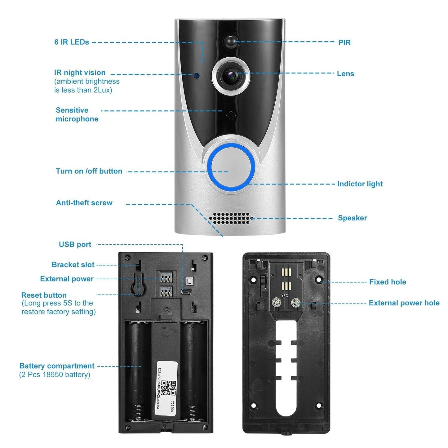 WiFi HD Doorbell - 720P Wireless Video Security Camera | Smart Glow Connect