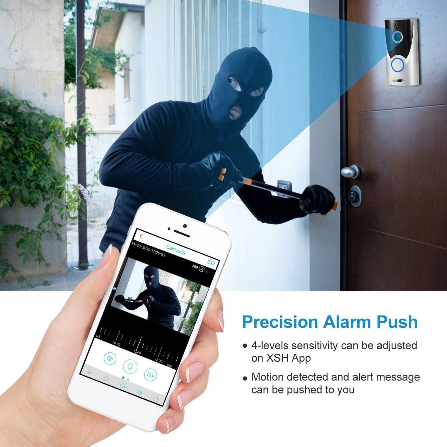 HD WiFi Doorbell - 720P Wireless Video Security Camera | Smart Glow Connect