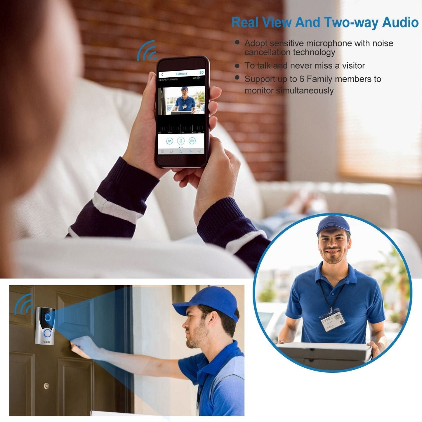 Wireless Video Doorbell - 720P HD WiFi Security Camera | Smart Glow Connect