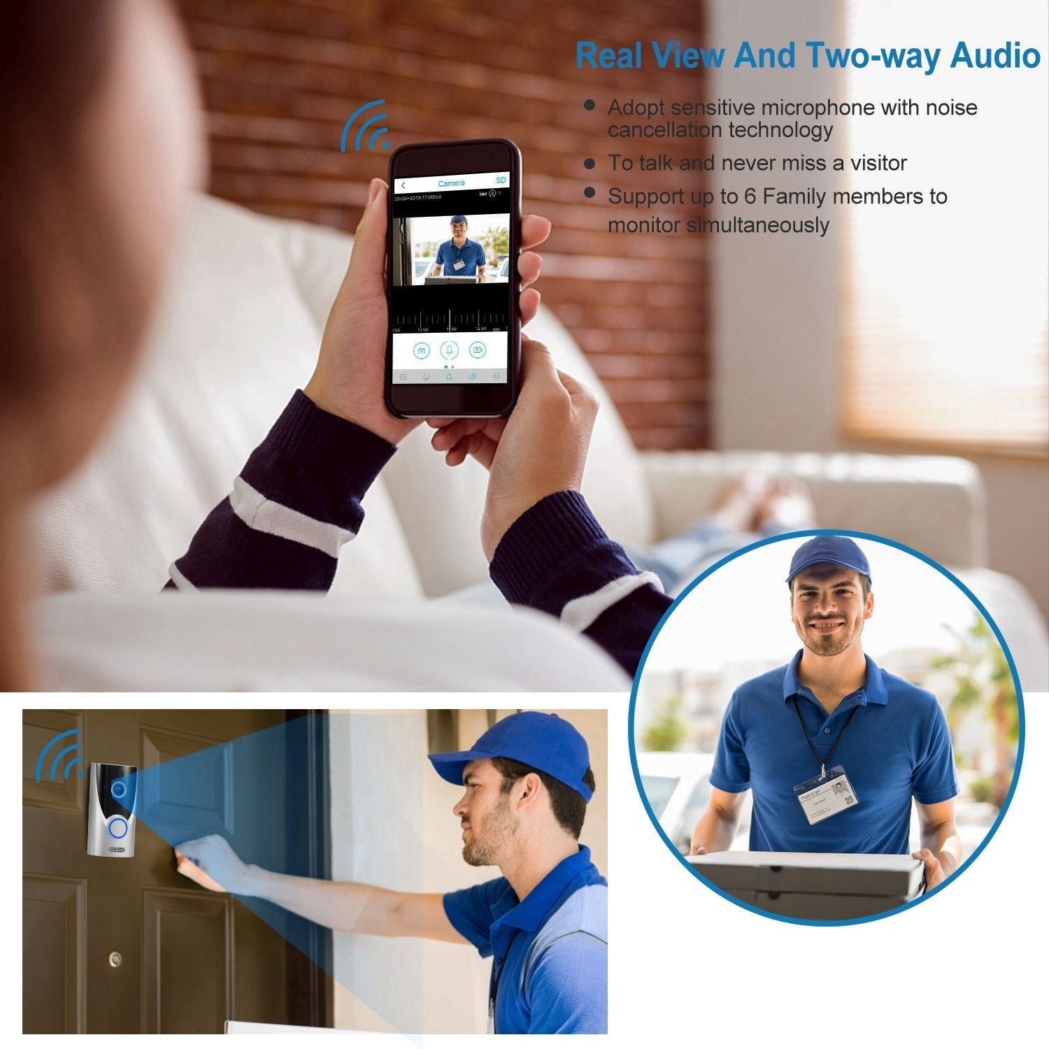 Wireless Video Doorbell - 720P HD WiFi Security Camera | Smart Glow Connect