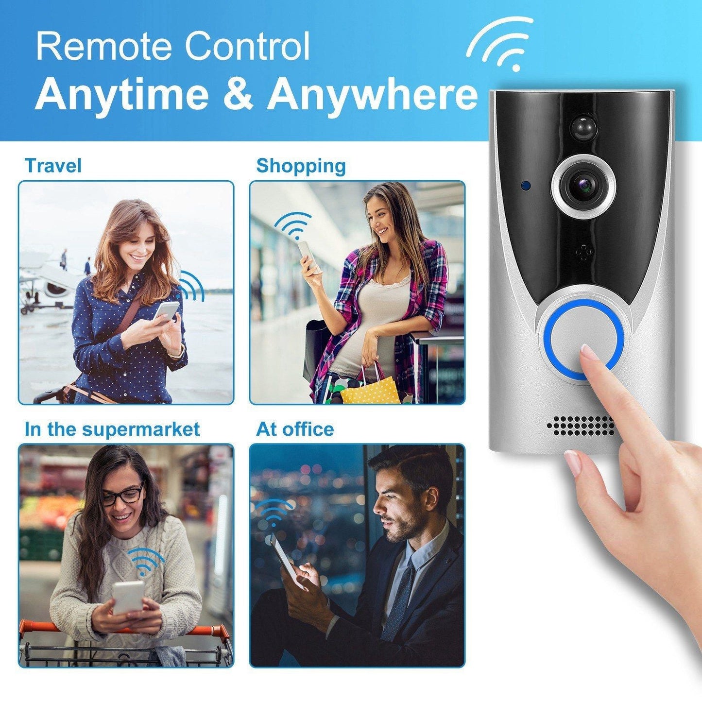 720P Video Doorbell - WiFi HD Wireless Security Camera | Smart Glow Connect