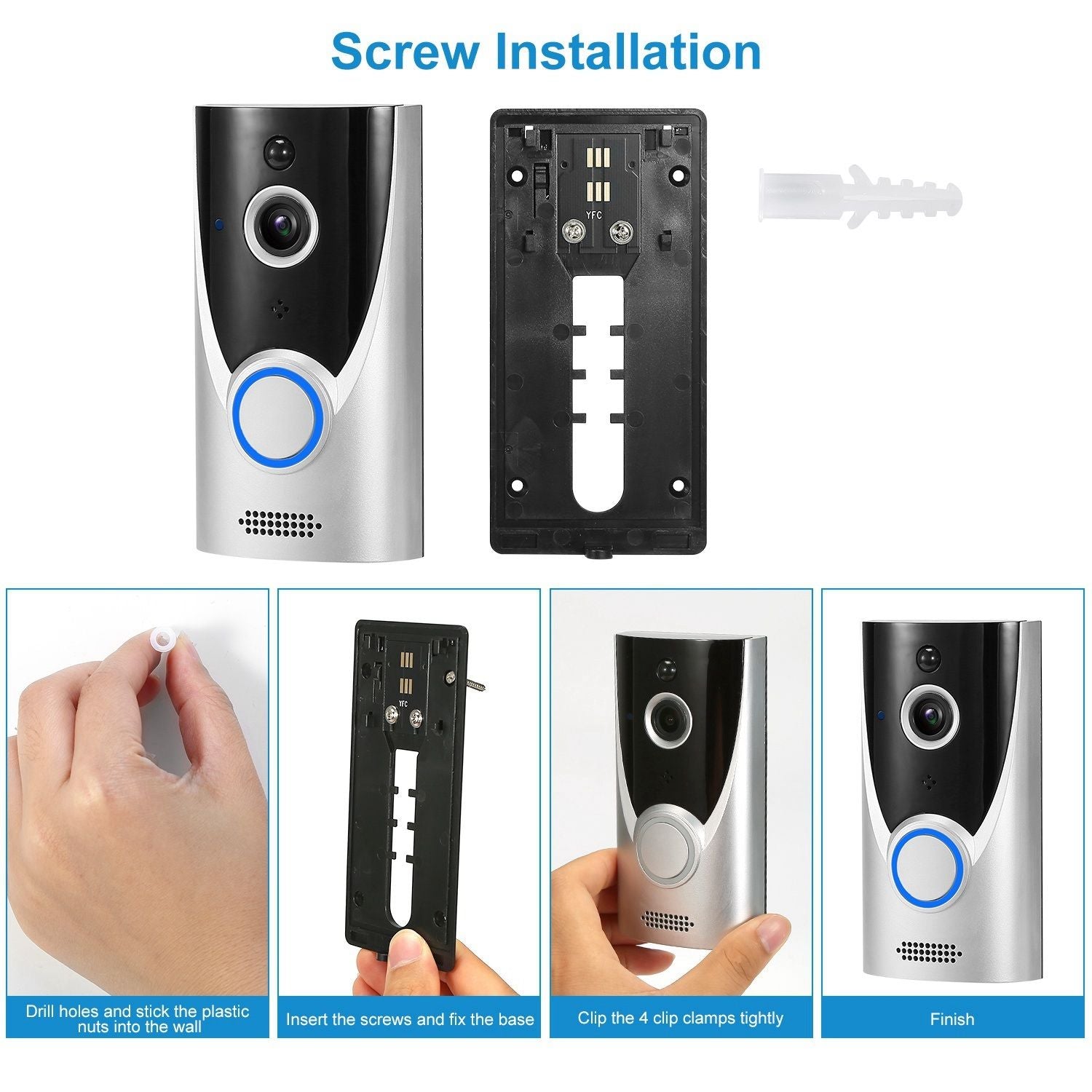 720P Video Doorbell - WiFi HD Wireless Security Camera | Smart Glow Connect